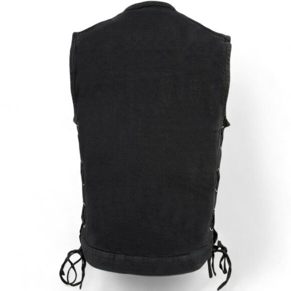 Milwaukee Leather Men's Size XL MDM3002 Covert Black Denim Club Style CC Vest - Picture 3 of 14